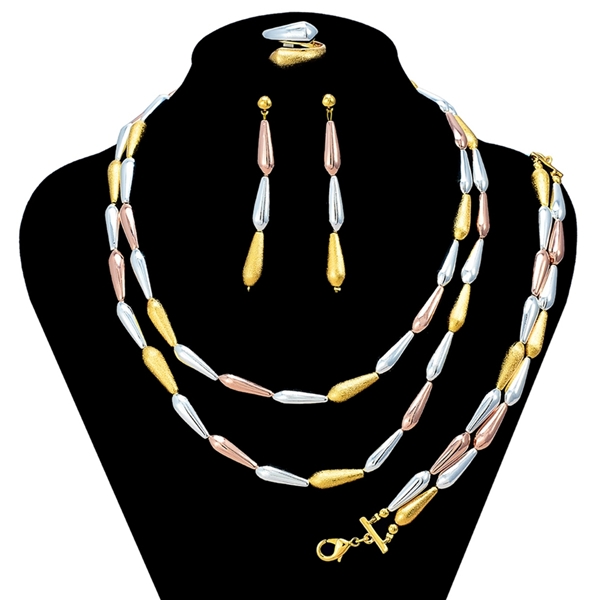 Picture of Online Wholesale None-Stone Dubai Style 4 Pieces Jewelry Sets