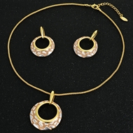 Picture of Sparkly Casual Gold Plated Necklace and Earring Set