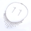 Show details for New Cubic Zirconia Platinum Plated Necklace and Earring Set