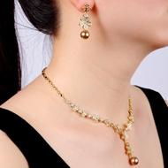 Picture of Trendy Gold Plated Luxury Necklace and Earring Set with No-Risk Refund