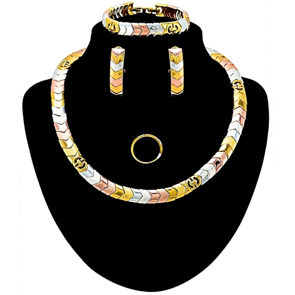 Picture of The Integrity Of  Dubai Style Multi-Tone Plated 4 Pieces Jewelry Sets