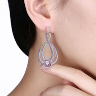 Picture of Impressive Colorful Cubic Zirconia Dangle Earrings with Low MOQ