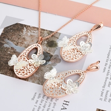 Show details for Impressive Rose Gold Plated Dubai Necklace and Earring Set with Low MOQ