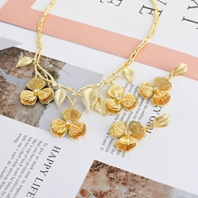 Show details for Trendy Gold Plated Dubai Necklace and Earring Set with No-Risk Refund