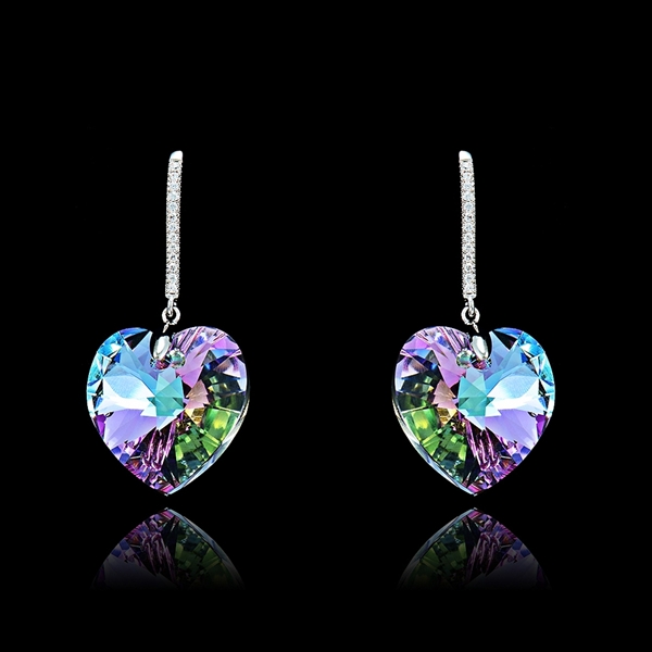 Picture of Purchase Platinum Plated Single Stone Drop & Dangle