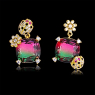 Picture of Copper or Brass Cubic Zirconia Stud Earrings with Beautiful Craftmanship