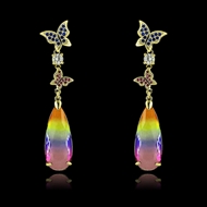 Picture of Pretty Cubic Zirconia Colorful Dangle Earrings