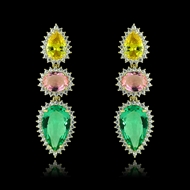 Picture of Nice Cubic Zirconia Colorful Dangle Earrings