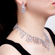 Picture of Most Popular Cubic Zirconia Luxury Necklace and Earring Set