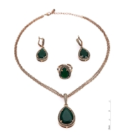 Picture of Mainstream Of  Glass Green 3 Pieces Jewelry Sets