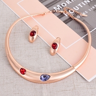 Picture of Best Selling Dubai Rose Gold Plated Necklace and Earring Set