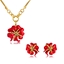 Show details for Fashionable Casual Red Necklace and Earring Set Wholesale Price