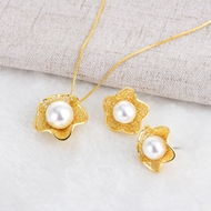 Picture of Zinc Alloy Gold Plated Necklace and Earring Set Factory Direct