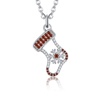 Show details for Purchase Platinum Plated Red Pendant Necklace Exclusive Online
