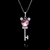 Picture of Designer Platinum Plated Key Pendant Necklace with No-Risk Return