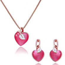 Show details for Simple And Elegant Small Rose Gold Plated 2 Pieces Jewelry Sets