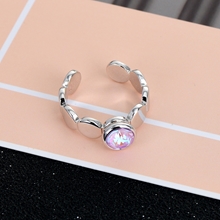 Show details for Eye-Catching Colorful Platinum Plated Adjustable Ring with Member Discount