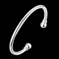 Picture of Attractive Platinum Plated Copper or Brass Cuff Bangle For Your Occasions