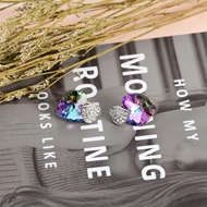 Show details for Good Swarovski Element Colorful Stud Earrings