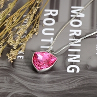 Show details for Fashion Pink Pendant Necklace with Beautiful Craftmanship