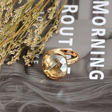 Show details for Eye-Catching Yellow Rose Gold Plated Fashion Ring with Member Discount