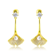 Picture of Buy Gold Plated Cubic Zirconia Dangle Earrings with Wow Elements