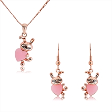 Show details for Recommended Rose Gold Plated Classic Necklace and Earring Set from Top Designer