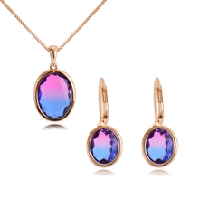 Show details for Bulk Rose Gold Plated Classic Necklace and Earring Set Exclusive Online