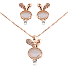 Show details for Good Quality Cubic Zirconia White Necklace and Earring Set