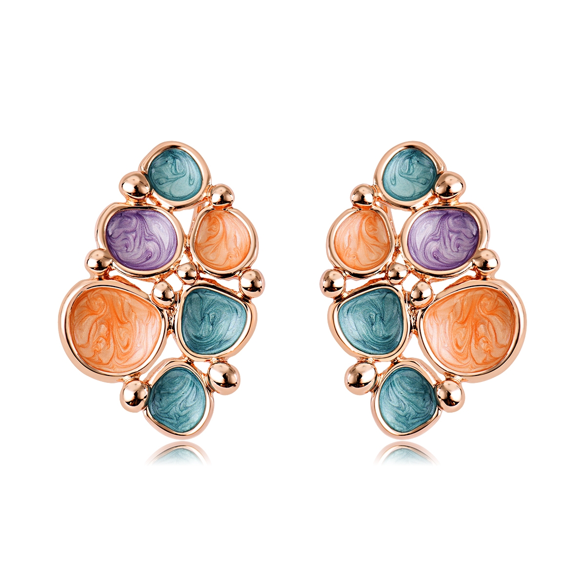 Irresistible Green Zinc Alloy Stud Earrings