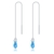 Picture of Nickel Free Platinum Plated Blue Dangle Earrings with No-Risk Refund
