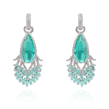 Show details for Nice Cubic Zirconia Platinum Plated Dangle Earrings