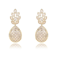 Show details for Copper or Brass Cubic Zirconia Dangle Earrings at Great Low Price