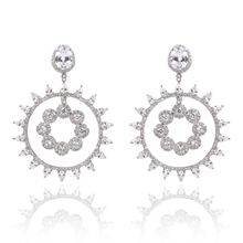 Show details for Charming Copper or Brass White Dangle Earrings at Super Low Price