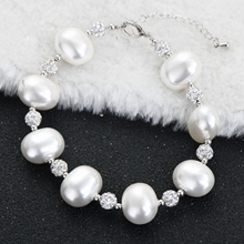 Show details for Wholesale Platinum Plated White Fashion Bracelet of Original Design