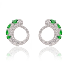 Show details for Copper or Brass Cubic Zirconia Big Stud Earrings with Unbeatable Quality