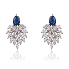 Show details for Eye-Catching Blue Cubic Zirconia Dangle Earrings with Member Discount