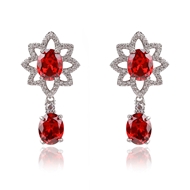 Picture of Unique Cubic Zirconia Red Dangle Earrings