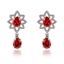 Show details for Unique Cubic Zirconia Red Dangle Earrings