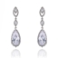 Show details for Delicate Big Platinum Plated Dangle Earrings