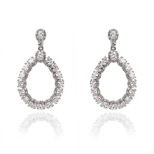 Show details for Luxury Platinum Plated Dangle Earrings with Fast Shipping