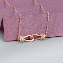 Show details for Hypoallergenic Rose Gold Plated Cubic Zirconia Pendant Necklace with Easy Return