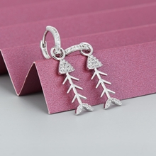 Show details for New Season White Platinum Plated Dangle Earrings with SGS/ISO Certification