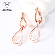 Show details for Sparkly Medium Rose Gold Plated Dangle Earrings