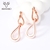 Picture of Sparkly Medium Rose Gold Plated Dangle Earrings