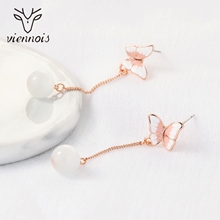 Show details for Charming Pink Rose Gold Plated Dangle Earrings As a Gift