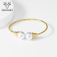 Picture of Bling Small Artificial Pearl Fashion Bangle