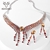 Picture of Copper or Brass Platinum Plated 2 Piece Jewelry Set in Exclusive Design