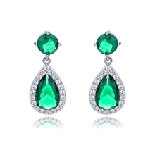 Show details for Copper or Brass Cubic Zirconia Dangle Earrings from Certified Factory