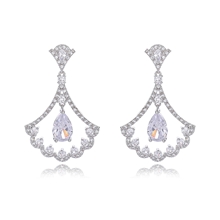 Show details for Beautiful Cubic Zirconia Platinum Plated Dangle Earrings